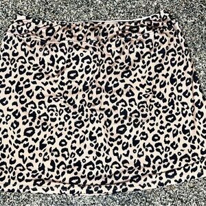 Black and Tan Leopard Print Golf Skirt